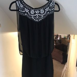 Black rhinestone pencil dress